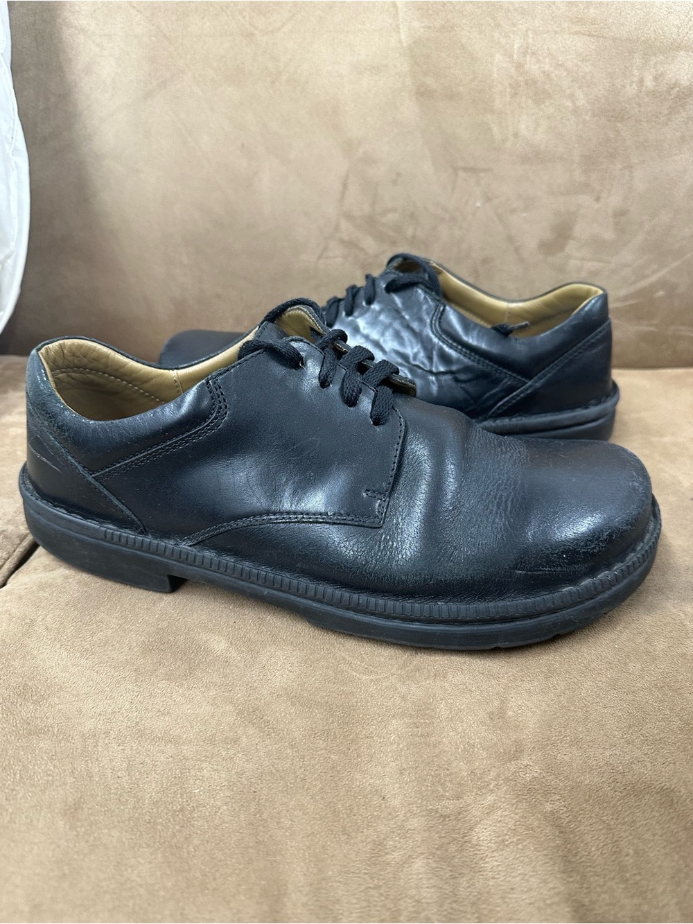 Birkenstock footprints men’s leather shoes size 45 eu / 12 men’s us black
